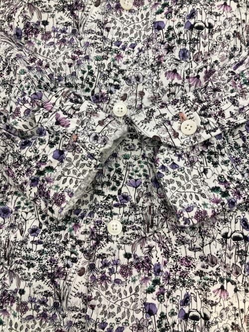 PAUL SMITH（ポールスミス）PAUL SMITH (ポールスミス) Sketch Floral カジュアルシャツ パープル×ホワイト サイズ:Sの古着・服飾アイテム