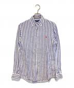 POLO RALPH LAURENポロ・ラルフローレン）の古着「ストライプリネンシャツ」｜パープル×ホワイト
