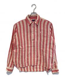 POLO RALPH LAUREN（ポロ・ラルフローレン）の古着「リネンプルオーバーシャツ」｜ベージュ×レッド