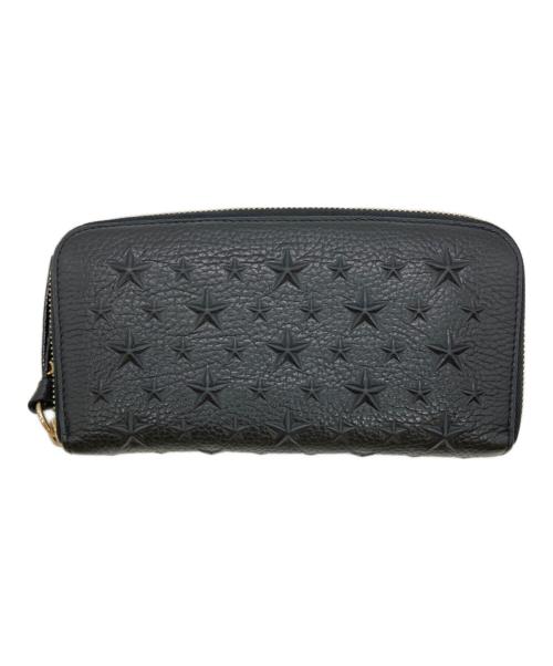 JIMMY CHOO（ジミーチュウ）JIMMY CHOO (ジミーチュウ) FILIPAラウンドジップウォレット ブラックの古着・服飾アイテム