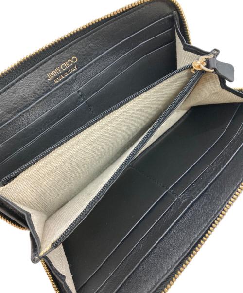 JIMMY CHOO（ジミーチュウ）JIMMY CHOO (ジミーチュウ) FILIPAラウンドジップウォレット ブラックの古着・服飾アイテム