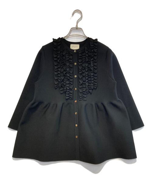 UNITED ARROWS TOKYO（ユナイテッドアローズトウキョウ）UNITED ARROWS TOKYO (ユナイテッドアローズトウキョウ) ミニフリルニットカーディガン ブラック サイズ:Freeの古着・服飾アイテム