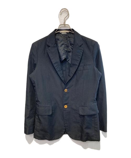 COMME des GARCONS HOMME PLUS（コムデギャルソンオムプリュス）COMME des GARCONS HOMME PLUS (コムデギャルソンオムプリュス) ポリ縮絨2Bジャケット ネイビー サイズ:XSの古着・服飾アイテム