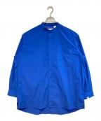 PAPERSKYペーパースカイ）の古着「RELAX CAVE TYPEWRITER LONG BIG SHIRT」｜ブルー