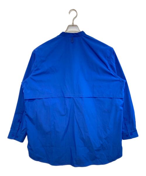 PAPERSKY（ペーパースカイ）PAPERSKY (ペーパースカイ) RELAX CAVE TYPEWRITER LONG BIG SHIRT ブルー サイズ:Mの古着・服飾アイテム