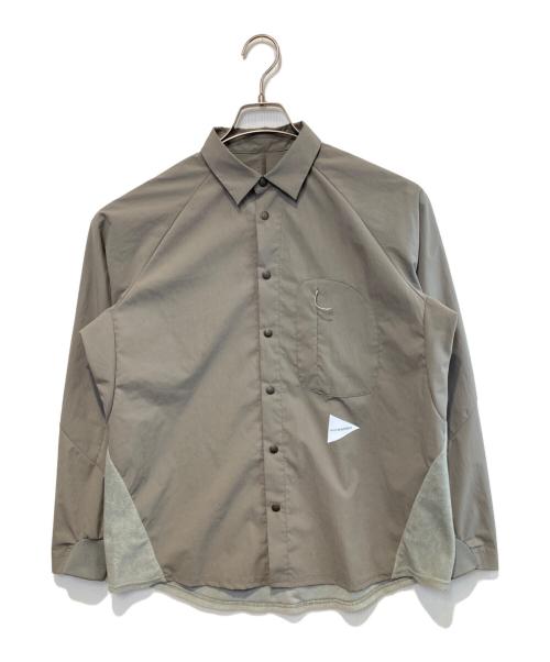 and wander（アンドワンダー）and wander (アンドワンダー) fleece base shirt グレーの古着・服飾アイテム