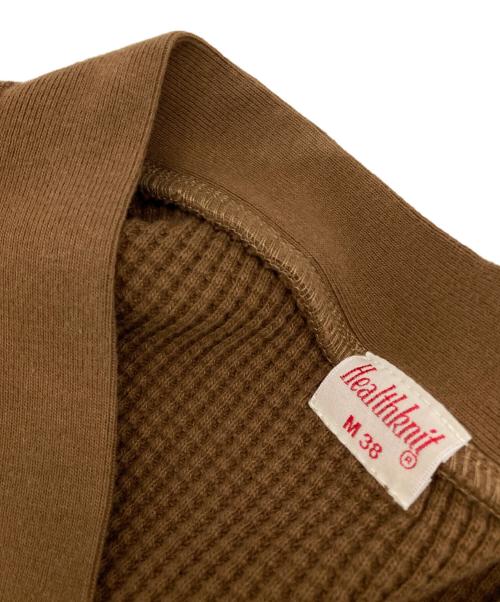 Healthknit（ヘルスニット）Healthknit (ヘルスニット) サーマルカットソー ブラウン サイズ:Mの古着・服飾アイテム