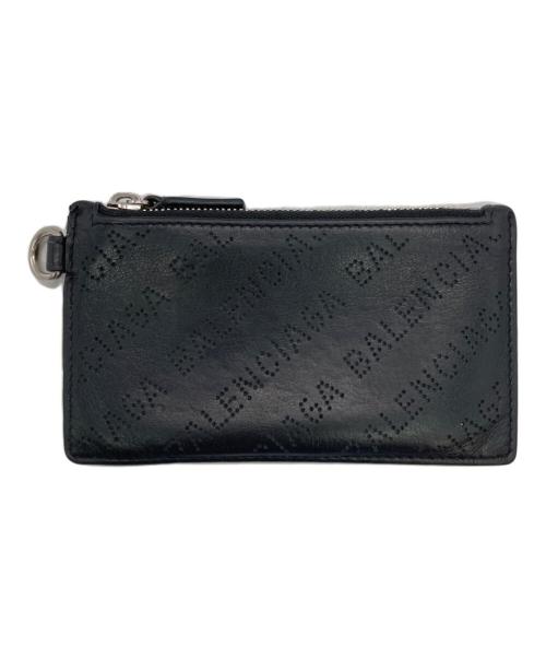 BALENCIAGA（バレンシアガ）BALENCIAGA (バレンシアガ) パンチングロゴレザーカードケース ブラックの古着・服飾アイテム