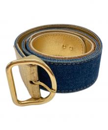 DOLCE & GABBANA（ドルチェ＆ガッバーナ）の古着「デニムベルト」｜インディゴ×ゴールド