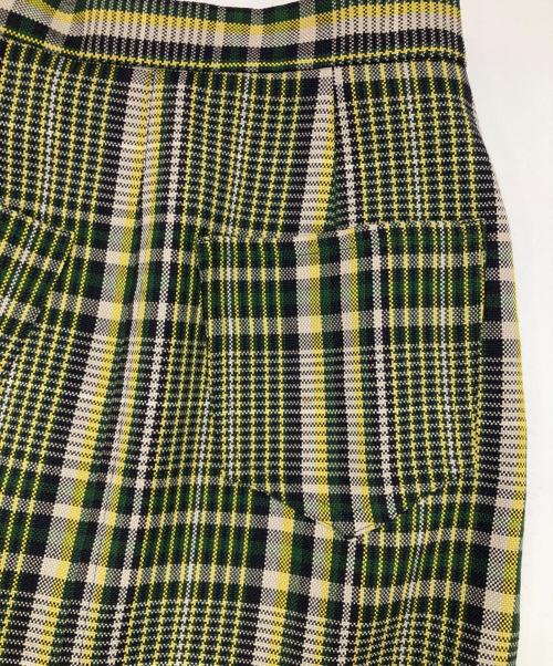 nooy（ヌーイ）nooy (ヌーイ) ウールチェックスカート イエロー サイズ:Sの古着・服飾アイテム