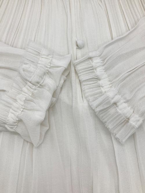 IENA（イエナ）IENA (イエナ) プリーツフリルブラウス ホワイト サイズ:Freeの古着・服飾アイテム