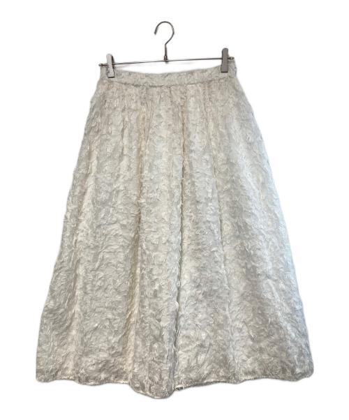 heliopole（エリオポール）heliopole (エリオポール) JACQUARD SKIRT ホワイト サイズ:Mの古着・服飾アイテム