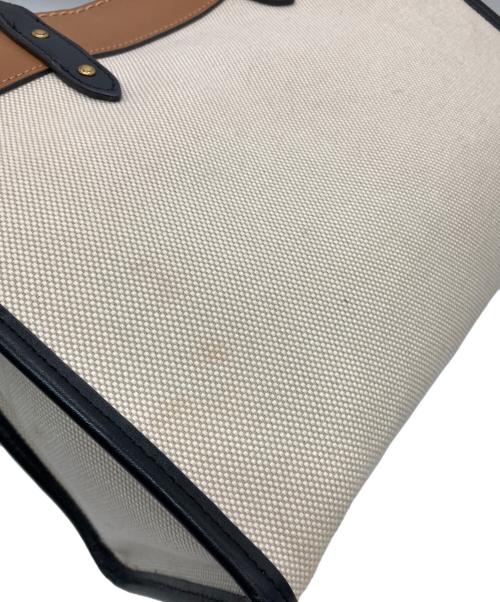 COACH（コーチ）COACH (コーチ) キャンバス レザー2WAYショルダーバッグ ベージュ×ブラウンの古着・服飾アイテム