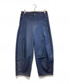 seesewシーソー）の古着「DENIM CURVE PANTS」｜インディゴ