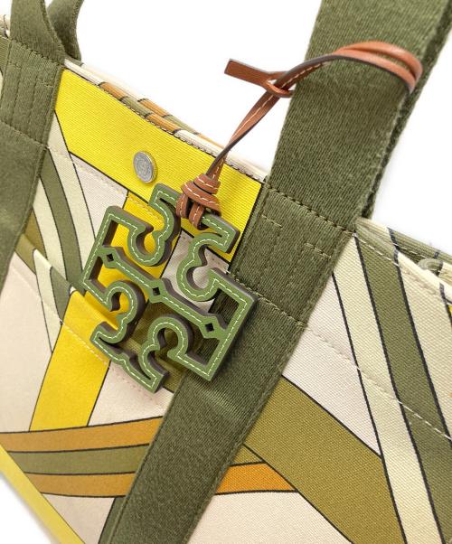 TORY BURCH（トリーバーチ）TORY BURCH (トリーバーチ) プリントキャンバストート イエロー×グリーンの古着・服飾アイテム