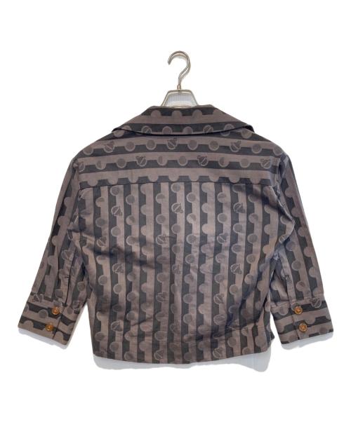 Vivienne Westwood RED LABEL（ヴィヴィアンウエストウッドレッドレーベル）Vivienne Westwood RED LABEL (ヴィヴィアンウエストウッドレッドレーベル) オーブドットストライプ2Bジャケット ブラウン サイズ:2の古着・服飾アイテム
