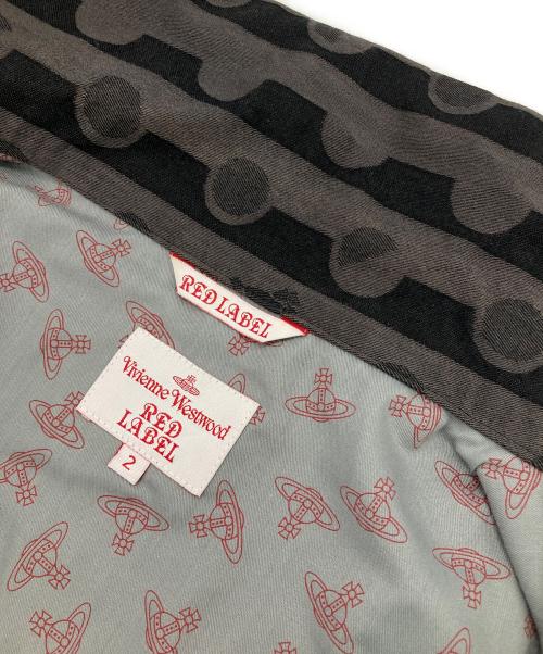 Vivienne Westwood RED LABEL（ヴィヴィアンウエストウッドレッドレーベル）Vivienne Westwood RED LABEL (ヴィヴィアンウエストウッドレッドレーベル) オーブドットストライプ2Bジャケット ブラウン サイズ:2の古着・服飾アイテム