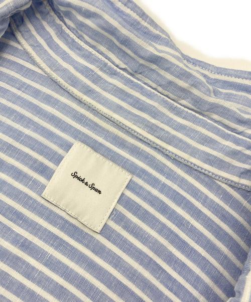 Spick and Span（スピック＆スパン）Spick and Span (スピック＆スパン) 80リネンカシュクール ビッグシャツ ホワイト×ブルー サイズ:Freeの古着・服飾アイテム