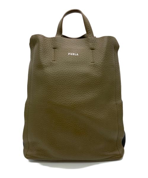 FURLA（フルラ）FURLA (フルラ) レザーバックパック カーキの古着・服飾アイテム