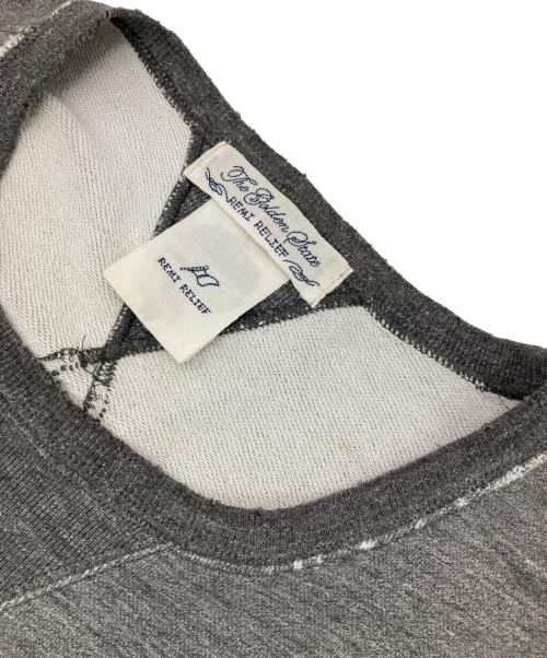 REMI RELIEF（レミレリーフ）REMI RELIEF (レミレリーフ) 前Vガゼットダメージ加工スウェット グレー サイズ:XLの古着・服飾アイテム
