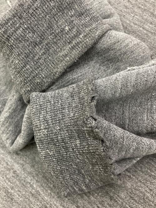 REMI RELIEF（レミレリーフ）REMI RELIEF (レミレリーフ) 前Vガゼットダメージ加工スウェット グレー サイズ:XLの古着・服飾アイテム