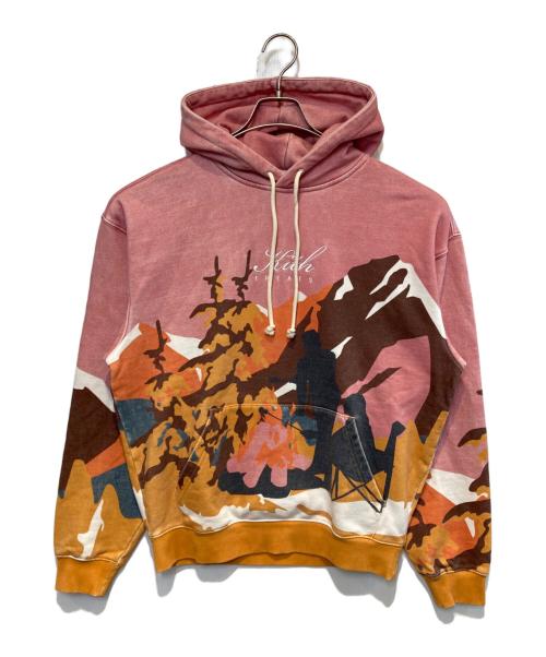 KITH TREATS（キストリーツ）KITH TREATS (キストリーツ) キャンプファイヤーフーディー ダスティクォーツ ピンク×イエロー サイズ:Sの古着・服飾アイテム