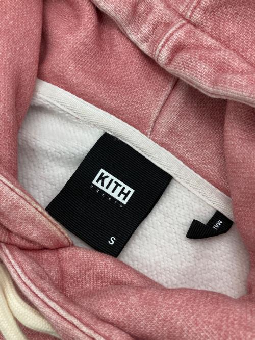 KITH TREATS（キストリーツ）KITH TREATS (キストリーツ) キャンプファイヤーフーディー ダスティクォーツ ピンク×イエロー サイズ:Sの古着・服飾アイテム