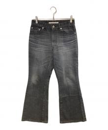 JOHN LAWRENCE SULLIVAN（ジョン ローレンス サリバン）の古着「FLARED DENIM PANTS」｜ブラック