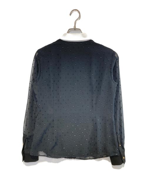 DRESSTERIOR（ドレステリア）DRESSTERIOR (ドレステリア) フィルムドットクレリックブラウス ブラック サイズ:Mの古着・服飾アイテム
