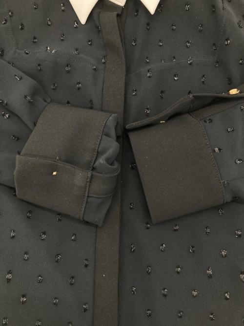 DRESSTERIOR（ドレステリア）DRESSTERIOR (ドレステリア) フィルムドットクレリックブラウス ブラック サイズ:Mの古着・服飾アイテム