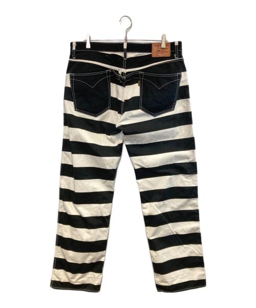 VANSON（バンソン）VANSON (バンソン) プリズナーファイブポケット ワークパンツ ホワイト×ブラック サイズ:38の古着・服飾アイテム