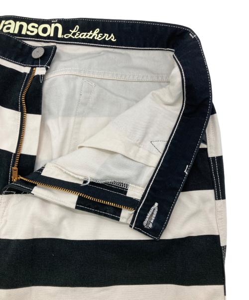 VANSON（バンソン）VANSON (バンソン) プリズナーファイブポケット ワークパンツ ホワイト×ブラック サイズ:38の古着・服飾アイテム