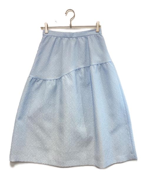 UNITED ARROWS TOKYO（ユナイテッドアローズトウキョウ）UNITED ARROWS TOKYO (ユナイテッドアローズトウキョウ) AIRY ジャカード ティアードスカート ブルー サイズ:Mの古着・服飾アイテム