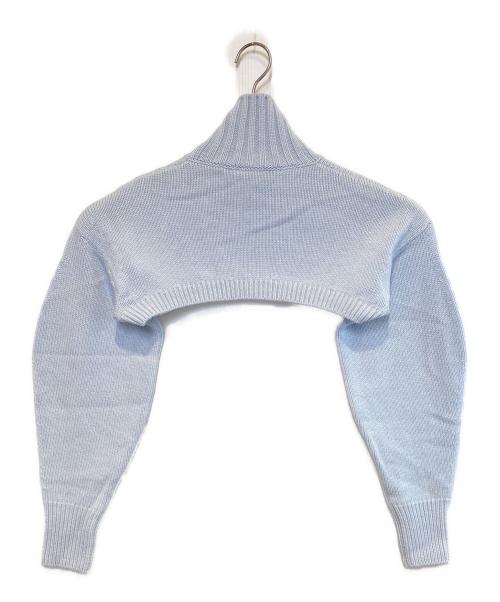ALEXANDER McQUEEN（アレキサンダーマックイーン）ALEXANDER McQUEEN (アレキサンダーマックイーン) クロップドハイネックニット ブルー サイズ:Sの古着・服飾アイテム