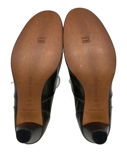 chausser（ショセ）chausser (ショセ) レースアップパンプス カーキ サイズ:23 1/2の古着・服飾アイテム