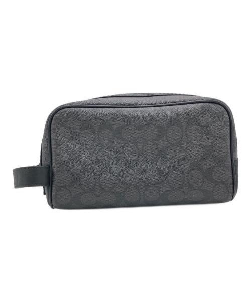 COACH（コーチ）COACH (コーチ) スモール トラベル キット・シグネチャー キャンバス ブラックの古着・服飾アイテム