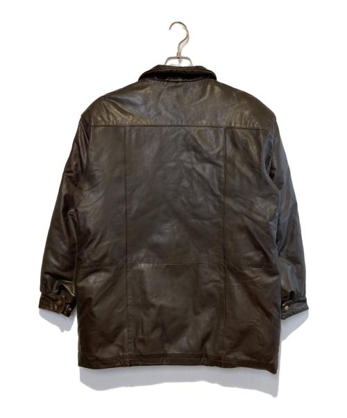 Eddie Bauer（エディーバウアー）Eddie Bauer (エディーバウアー) ［古着］レザーダウンジャケット ブラウン サイズ:Mの古着・服飾アイテム