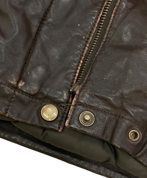 Eddie Bauer（エディーバウアー）Eddie Bauer (エディーバウアー) ［古着］レザーダウンジャケット ブラウン サイズ:Mの古着・服飾アイテム