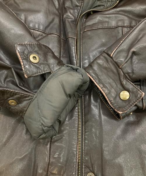 Eddie Bauer（エディーバウアー）Eddie Bauer (エディーバウアー) ［古着］レザーダウンジャケット ブラウン サイズ:Mの古着・服飾アイテム