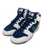 NIKEナイキ）の古着「DUNK HI PRM EMB」｜ホワイト×ネイビー