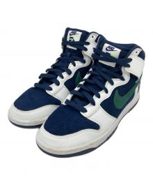 NIKE（ナイキ）の古着「DUNK HI PRM EMB」｜ホワイト×ネイビー