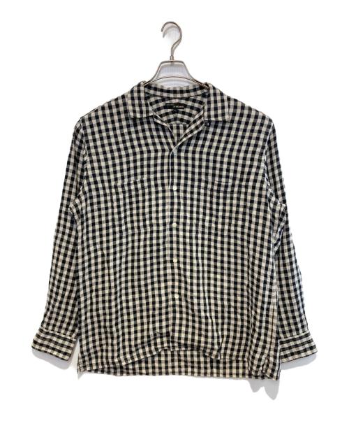 MOJITO（モヒート）MOJITO (モヒート) リネンチェックシャツ ブラック サイズ:Lの古着・服飾アイテム