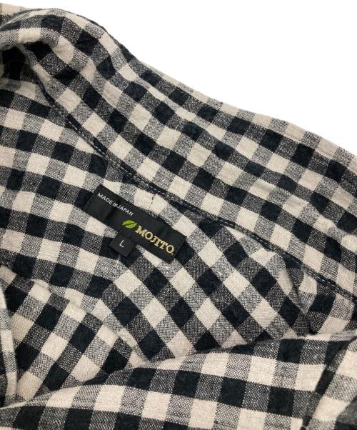 MOJITO（モヒート）MOJITO (モヒート) リネンチェックシャツ ブラック サイズ:Lの古着・服飾アイテム