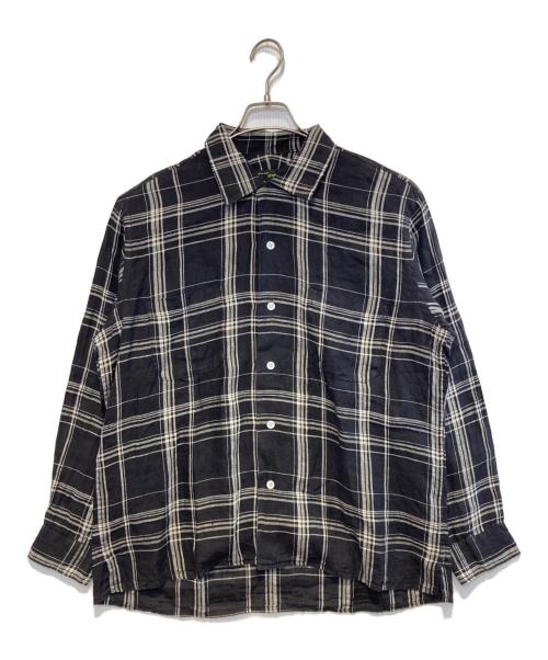 MOJITO（モヒート）MOJITO (モヒート) リネンチェックシャツ ブラック サイズ:Lの古着・服飾アイテム