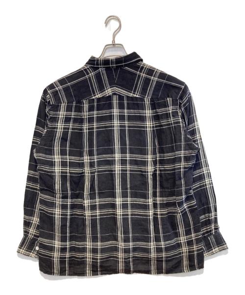 MOJITO（モヒート）MOJITO (モヒート) リネンチェックシャツ ブラック サイズ:Lの古着・服飾アイテム