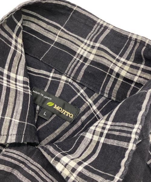 MOJITO（モヒート）MOJITO (モヒート) リネンチェックシャツ ブラック サイズ:Lの古着・服飾アイテム