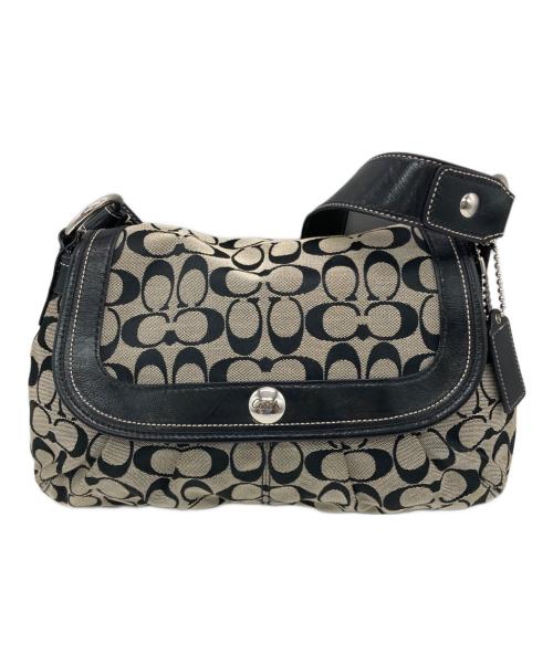 COACH（コーチ）COACH (コーチ) シグネチャー ワンショルダーバッグ ベージュ×グレーの古着・服飾アイテム