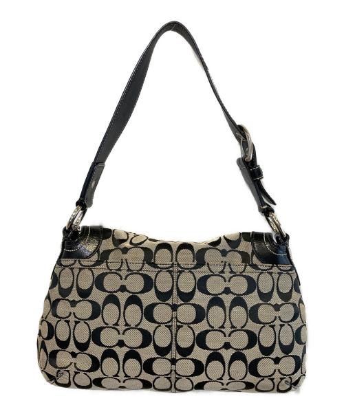 COACH（コーチ）COACH (コーチ) シグネチャー ワンショルダーバッグ ベージュ×グレーの古着・服飾アイテム