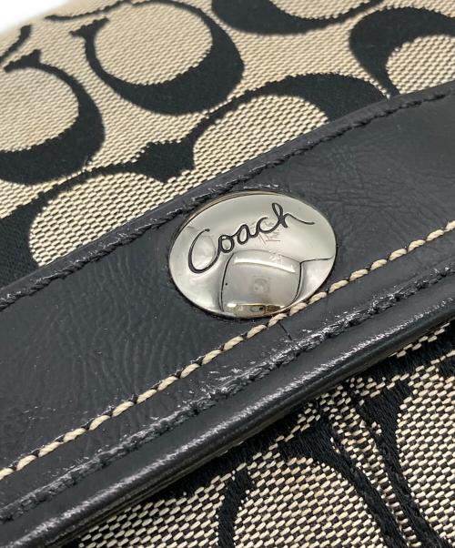 COACH（コーチ）COACH (コーチ) シグネチャー ワンショルダーバッグ ベージュ×グレーの古着・服飾アイテム