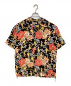 Sun Surfサンサーフ）の古着「RAYON HAWAIIAN SHIRT “LOVELY HULA HANDS”」｜ブラック×ピンク